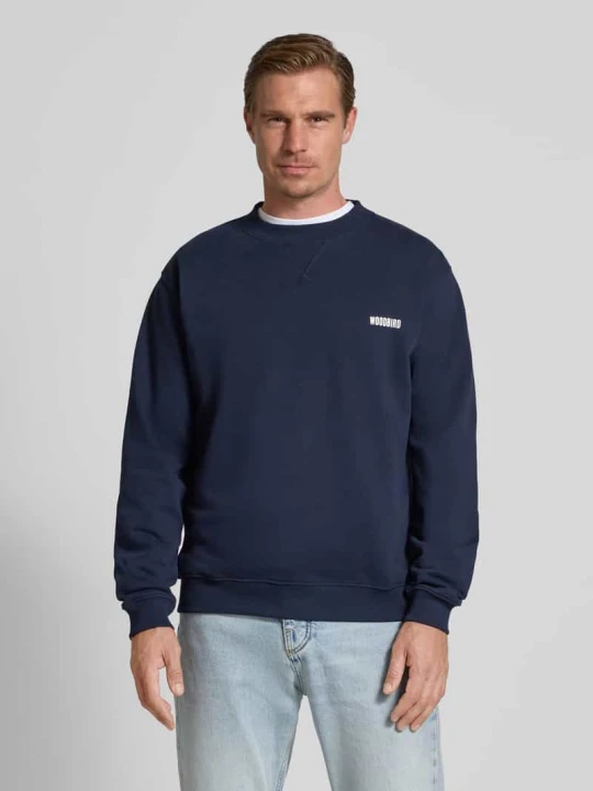 Zdjęcie produktu Bluza z nadrukiem z logo model ‘Cane Pho Crew’ Woodbird Granatowy