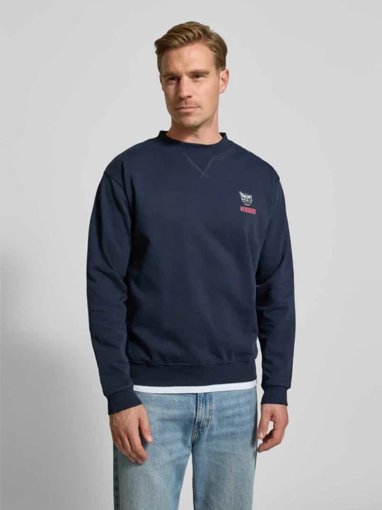 Zdjęcie produktu Bluza z nadrukiem z logo model ‘Cane’ Woodbird Granatowy