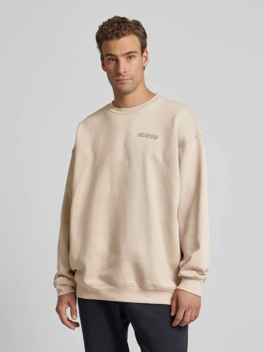 Zdjęcie produktu Bluza z nadrukiem z logo model ‘EMIS’ Guess Beżowy