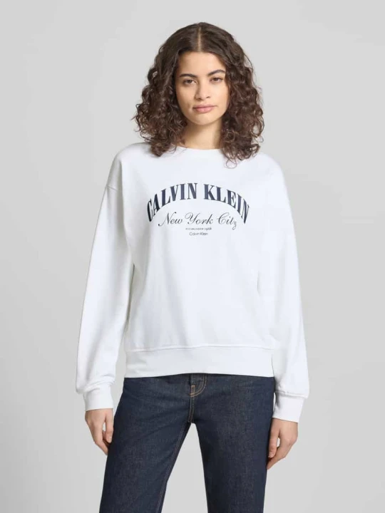 Zdjęcie produktu Bluza z nadrukiem z logo model 'GRAPHIC' Calvin Klein Jeans Biały