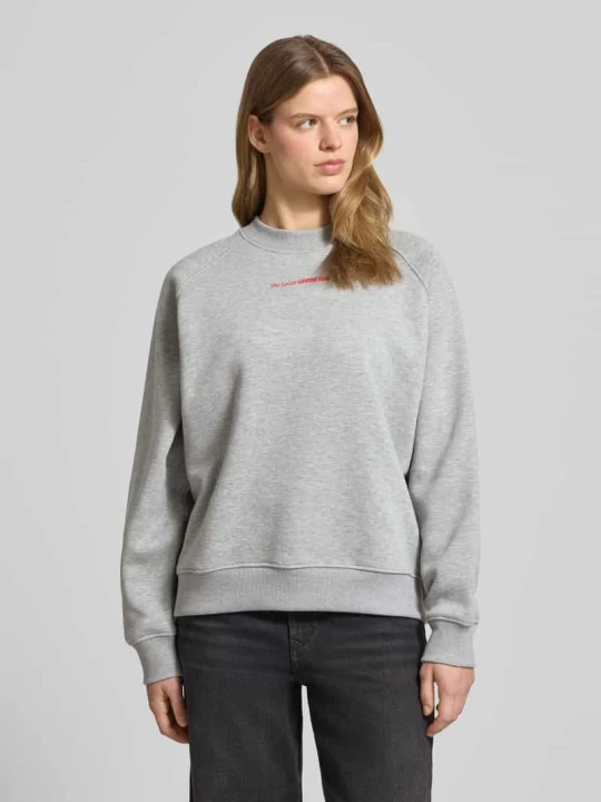 Zdjęcie produktu Bluza z nadrukiem z logo model 'Loretta' LeGer Jasnoszary melanż