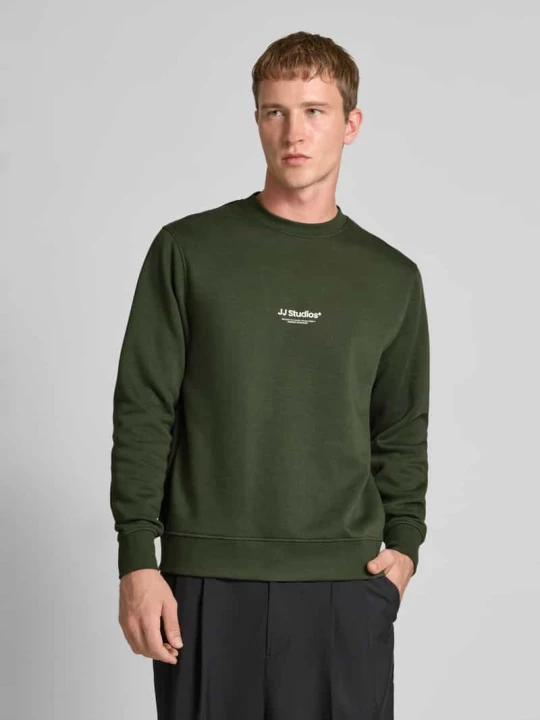 Zdjęcie produktu Bluza z nadrukiem z logo model ‘SOHO’ Jack&Jones Ciemnozielony