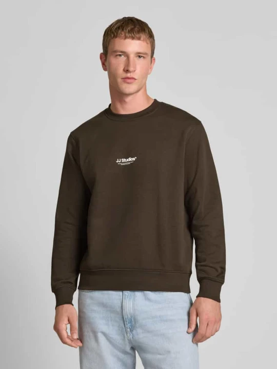 Zdjęcie produktu Bluza z nadrukiem z logo model ‘SOHO’ Jack&Jones Ciemnobrązowy
