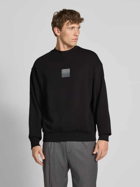 Zdjęcie produktu Bluza z nadrukiem z logo model ‘Split Hugo’ Czarny