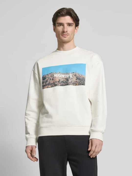 Zdjęcie produktu Bluza z nadrukiem z motywem model ‘Dartok’ Hugo Złamany biały
