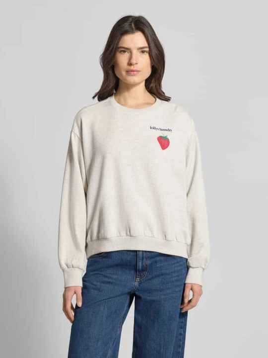 Zdjęcie produktu Bluza z nadrukiem z motywem model 'Sydney' Lollys Laundry Jasnoszary melanż