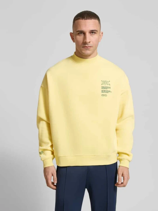 Zdjęcie produktu Bluza z nadrukiem z napisem model 'Athletic Department' Another Cotton Lab Jasnożółty