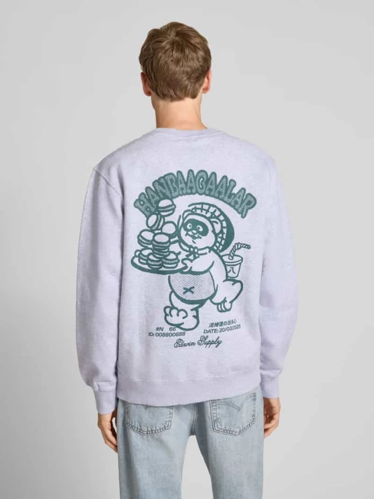 Zdjęcie produktu Bluza z nadrukowanym napisem model ‘TAKUNI’ Edwin Jasnoszary melanż