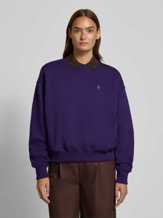 Zdjęcie produktu Bluza z obniżonymi ramionami i wyhaftowanym logo Polo Ralph Lauren Jasnośliwkowy