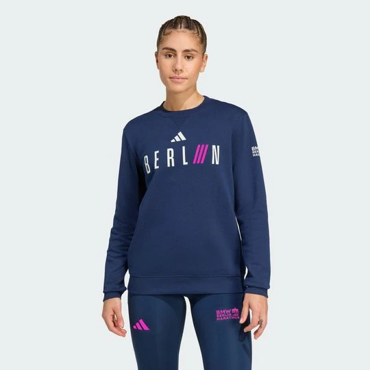 Zdjęcie produktu Bluza z okrągłym dekoltem BMW Berlin Marathon 2025 Women Adidas Collegiate Navy
