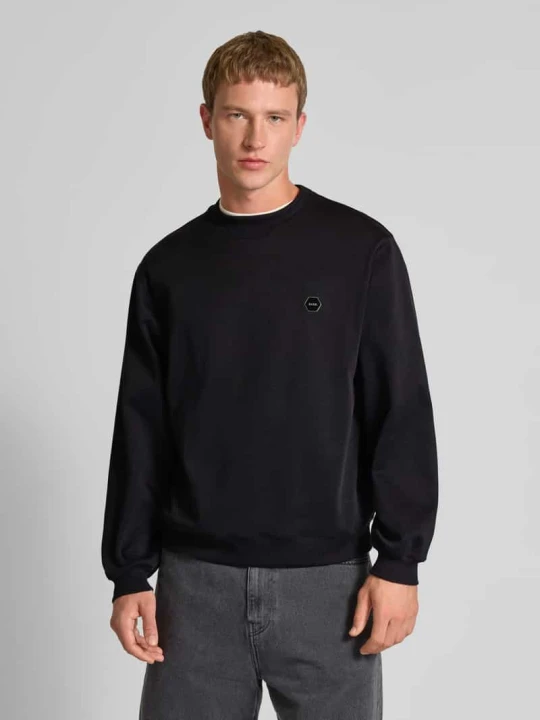Zdjęcie produktu Bluza z okrągłym dekoltem i detalem z logo Balr. Czarny
