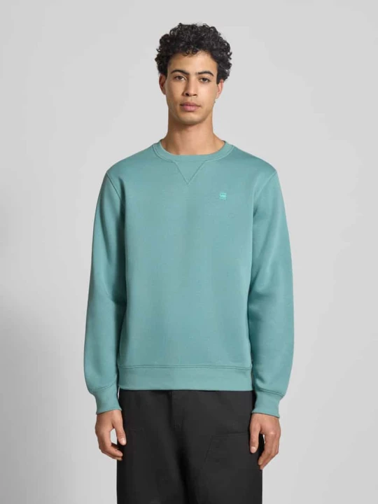 Zdjęcie produktu Bluza z okrągłym dekoltem i wyhaftowanym logo G-Star Raw Turkusowy
