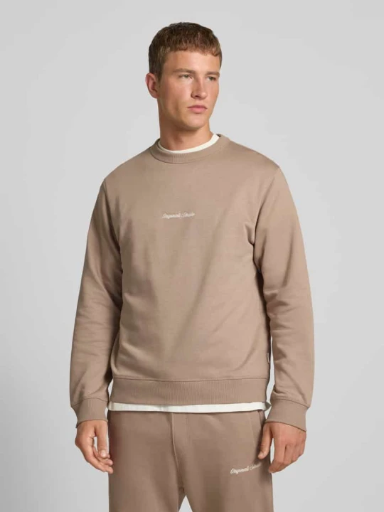 Zdjęcie produktu Bluza z okrągłym dekoltem i wyhaftowanym logo Jack&Jones Beżowy
