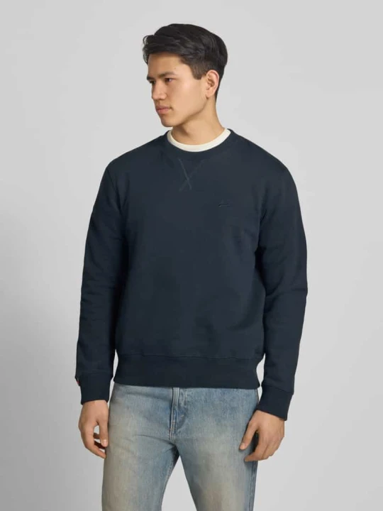 Zdjęcie produktu Bluza z okrągłym dekoltem i wyhaftowanym logo Superdry Granatowy