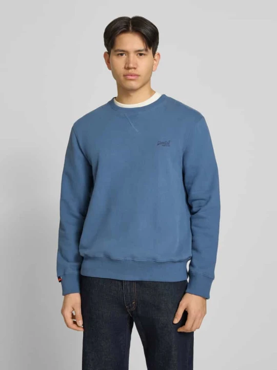 Zdjęcie produktu Bluza z okrągłym dekoltem i wyhaftowanym logo Superdry Ciemnoniebieski