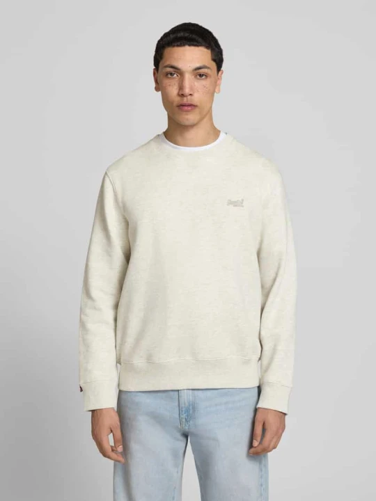 Zdjęcie produktu Bluza z okrągłym dekoltem i wyhaftowanym logo Superdry Jasnoszary melanż