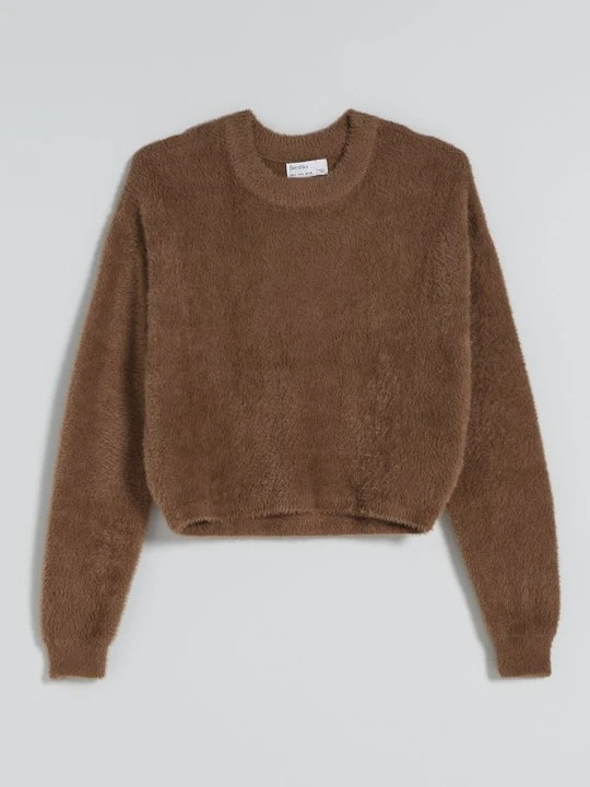 Zdjęcie produktu Bluza z polaru Bershka brązowy