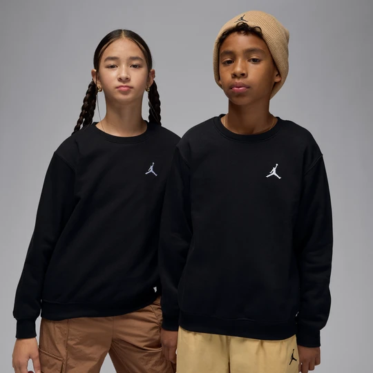 Zdjęcie produktu Bluza z półokrągłym dekoltem dla dużych dzieci Jordan Brooklyn Fleece - Czerń