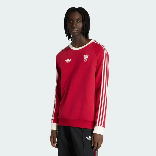 Zdjęcie produktu Bluza z półokrągłym dekoltem Manchester United Originals Adidas Team Victory Red