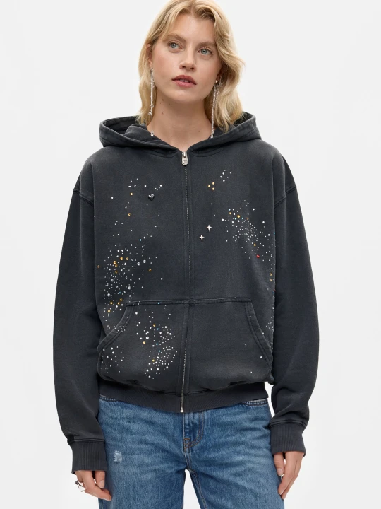 Zdjęcie produktu Bluza z połyskiem na zamek Desigual czarny
