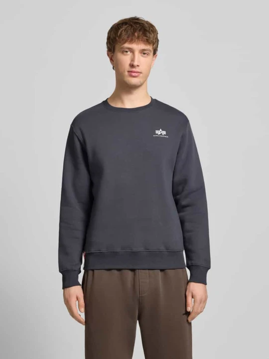 Zdjęcie produktu Bluza z prążkowanymi wykończeniami Alpha Industries Ciemnoniebieski