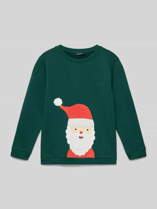 Zdjęcie produktu Bluza z prążkowanymi wykończeniami BLUE SEVEN Ciemnozielony