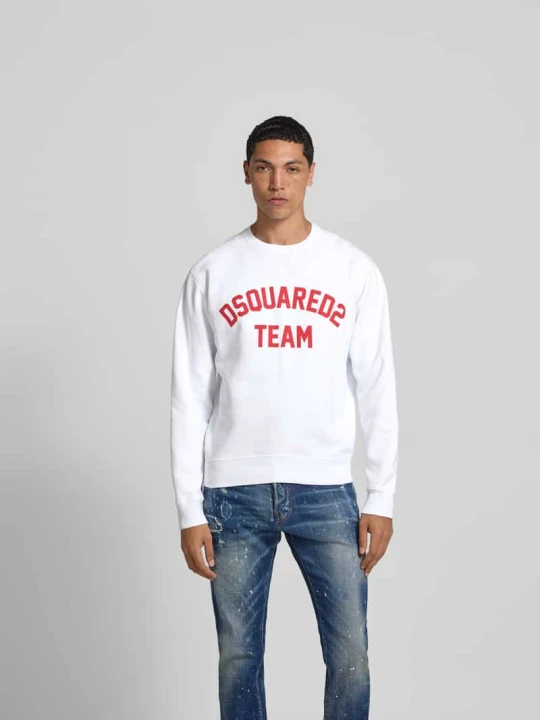 Zdjęcie produktu Bluza z prążkowanymi wykończeniami Dsquared2 Biały