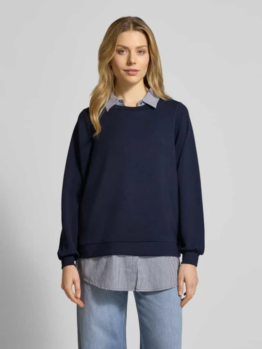 Zdjęcie produktu Bluza z prążkowanymi wykończeniami Model 'BANU' Soyaconcept Granatowy