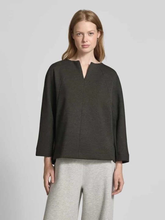 Zdjęcie produktu Bluza z rękawem o dł. 3 / 4 i kołnierzem z lamówką Rich & Royal Antracytowy