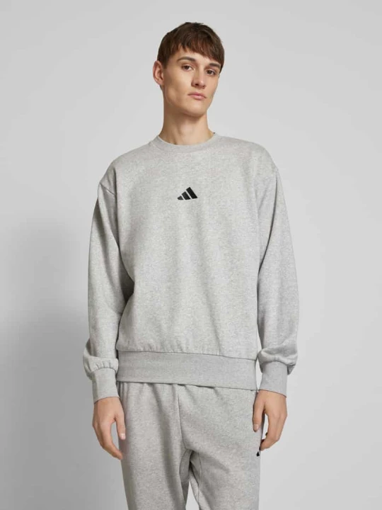 Zdjęcie produktu Bluza z wyhaftowanym logo Adidas Jasnoszary