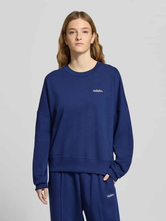 Zdjęcie produktu Bluza z wyhaftowanym logo Adidas Ciemnoniebieski