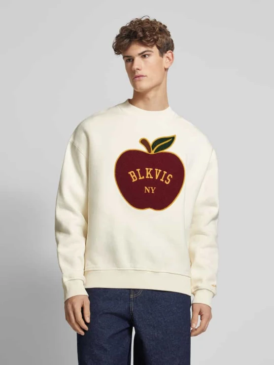 Zdjęcie produktu Bluza z wyhaftowanym logo BLKVIS Złamany biały