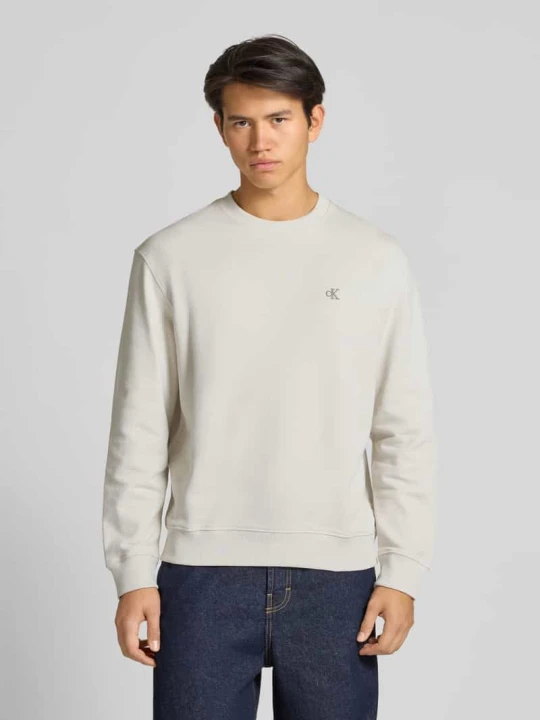 Zdjęcie produktu Bluza z wyhaftowanym logo Calvin Klein Jeans Złamany biały