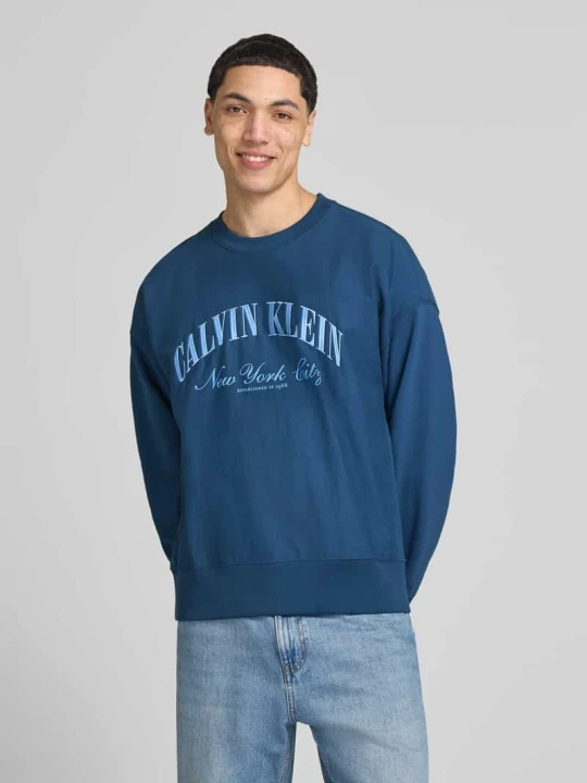 Zdjęcie produktu Bluza z wyhaftowanym logo Calvin Klein Jeans Granatowy