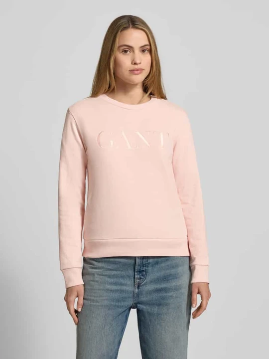 Zdjęcie produktu Bluza z wyhaftowanym logo i okrągłym dekoltem Gant Różowy