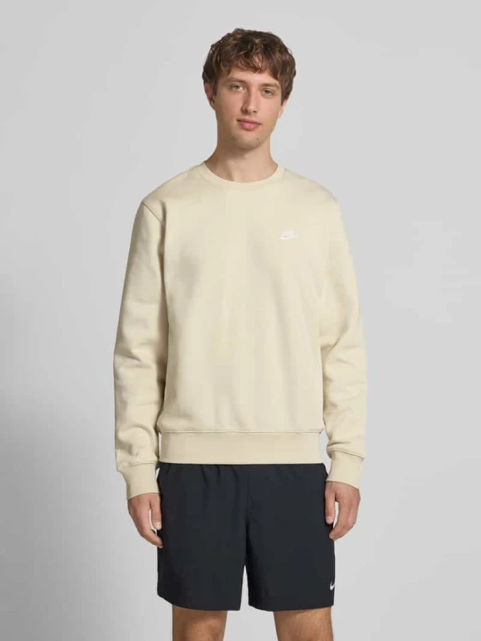 Zdjęcie produktu Bluza z wyhaftowanym logo i okrągłym dekoltem Nike Beżowy