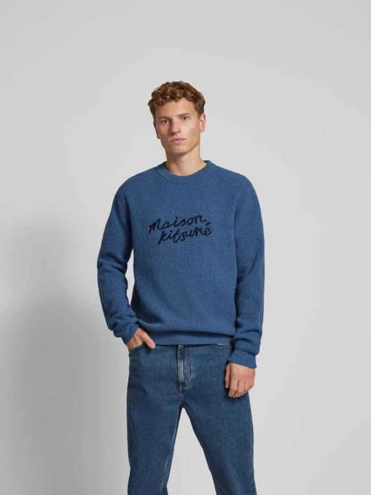 Zdjęcie produktu Bluza z wyhaftowanym logo Maison Kitsuné Oceaniczny