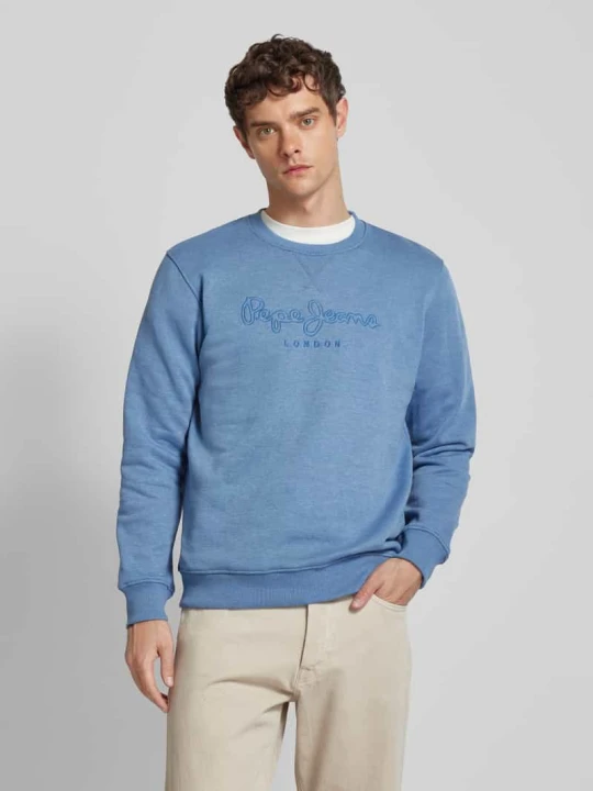 Zdjęcie produktu Bluza z wyhaftowanym logo model „Nouvel” Pepe Jeans Niebieski