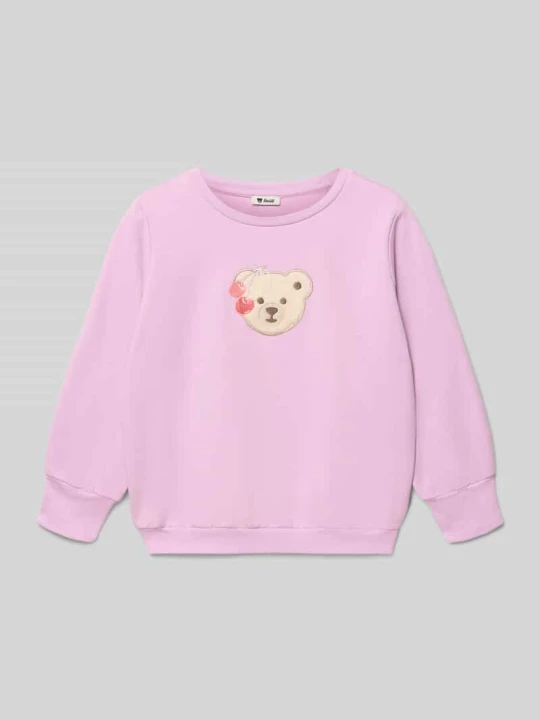 Zdjęcie produktu Bluza z wyhaftowanym motywem i detalem z logo Steiff Jasnofioletowy
