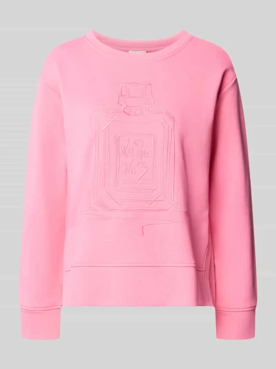 Zdjęcie produktu Bluza z wyhaftowanym motywem i okrągłym dekoltem milano italy Mocnoróżowy