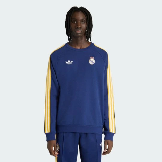 Zdjęcie produktu Bluza z zaokrąglonym dekoltem Real Madrid Originals Adidas Dark Blue