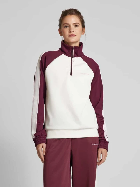 Zdjęcie produktu Bluza z zapinanym kołnierzem model ‘SIMA’ TheJoggConcept Bordowy