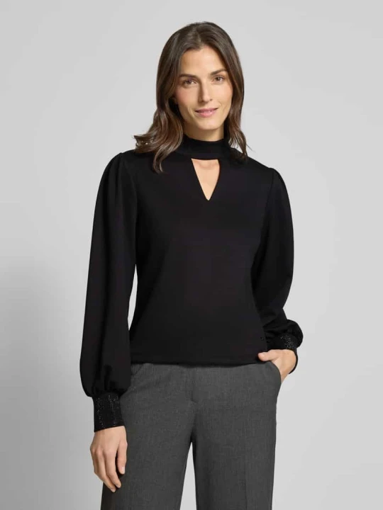Zdjęcie produktu Bluza ze stójką i wycięciem Monari czarny