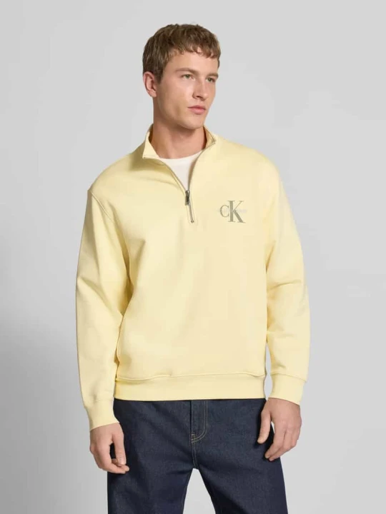 Zdjęcie produktu Bluza ze stójką i zamkiem błyskawicznym Calvin Klein Jeans Jasnożółty