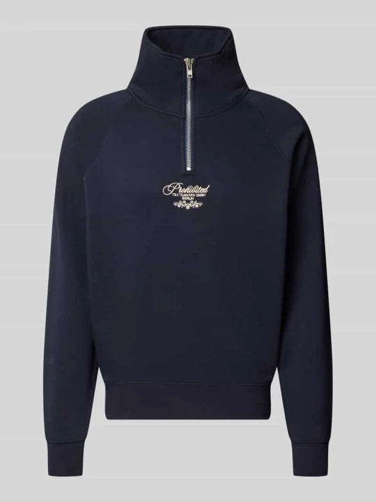 Zdjęcie produktu Bluza ze stójką i zamkiem błyskawicznym PROHIBITED Granatowy