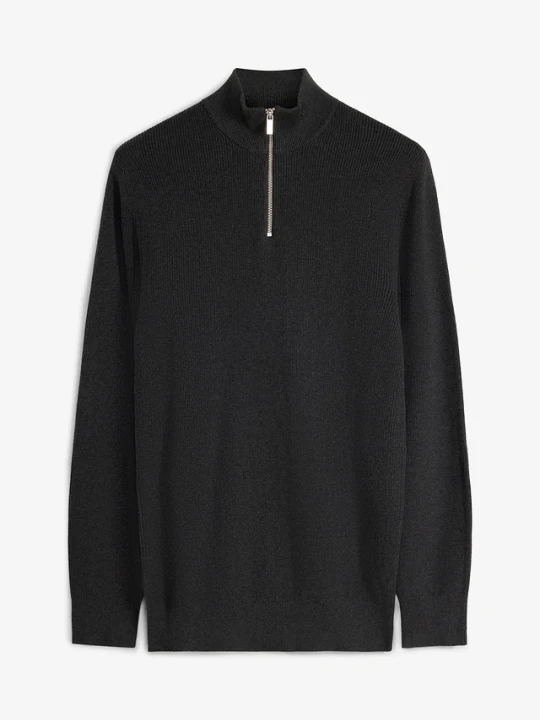 Zdjęcie produktu Bluza ze stójką z czystej bawełny BonPrix szary