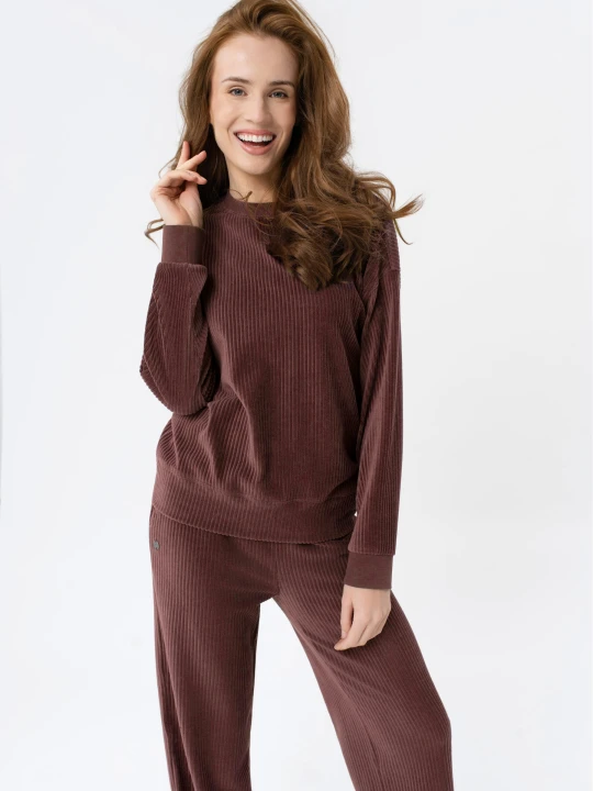 Zdjęcie produktu Bluza ze strukturą B-CAMEL Volcano Burgundowy