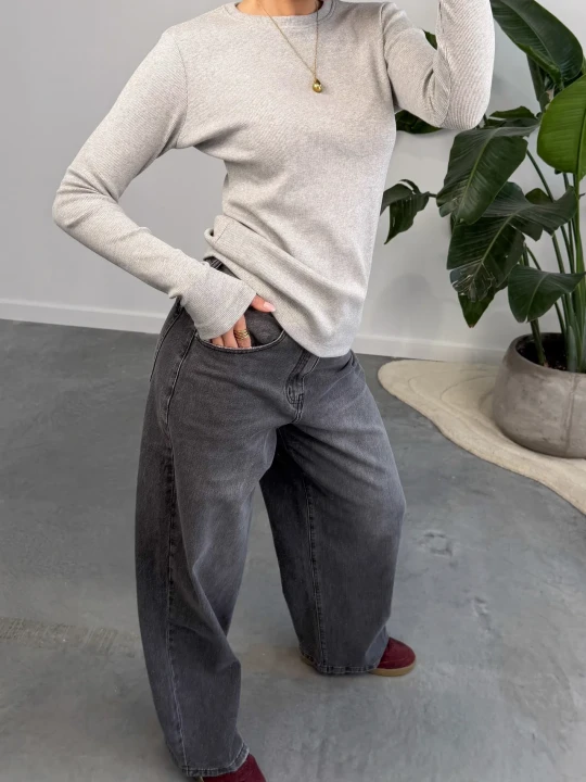 Zdjęcie produktu Bluzka Basic Prążkowana Melanż ClothStore