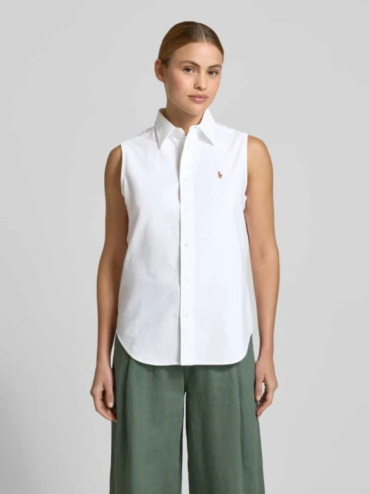 Zdjęcie produktu Bluzka bez rękawów o kroju regular fit z czystej bawełny Polo Ralph Lauren Biały