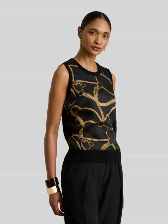 Zdjęcie produktu Bluzka bez rękawów o kroju regular fit z mieszanki bawełny Lauren Ralph Lauren czarny
